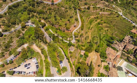 Aerial view in Mura,village of Barcelona,Spain. Drone Photo
