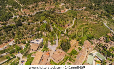 Aerial view in Mura,village of Barcelona,Spain. Drone Photo