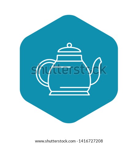 Home teapot icon. Outline home teapot vector icon for web design isolated on white background