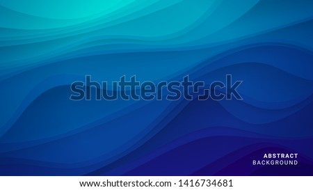 Abstract dark blue wavy background. Pattern of gradient lines. The texture of water or liquid. Royalty-Free Stock Photo #1416734681