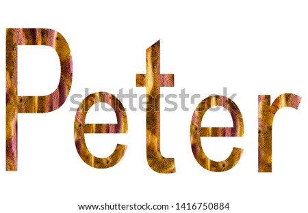 Name Peter in english surrounded by white background