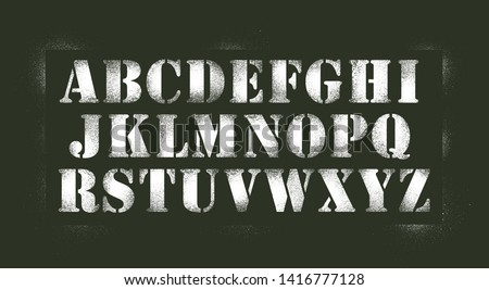 Army spray stencil numbers font Royalty-Free Stock Photo #1416777128