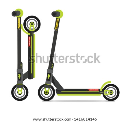 Collapsible Scooter vector isolated on white background