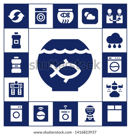 clear icon set. 17 filled clear icons.  Simple modern icons about  - Recycle, Mouthwash, Fish bowl, Machine, Rain, Washing machine, Weather, Change