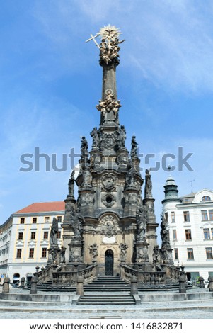 18th century Holy Trinity Column built entarely by local craftsmen to celebrate catholic faith and the plague ending (Olomouc, Czechia).