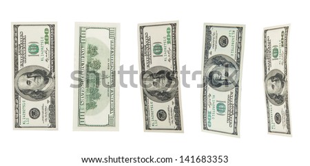 dollars isolated on white Royalty-Free Stock Photo #141683353