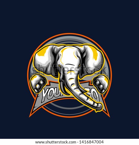 elephant mascot gaming esport logo concept