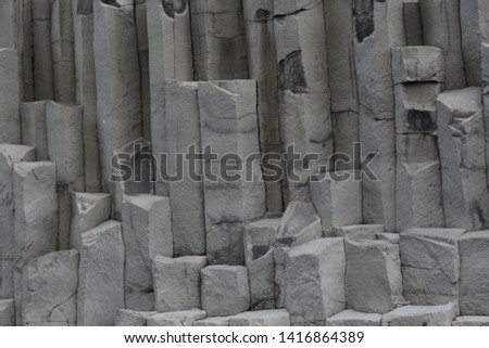 Basalt Formations at the Black Sand Beach in Iceland