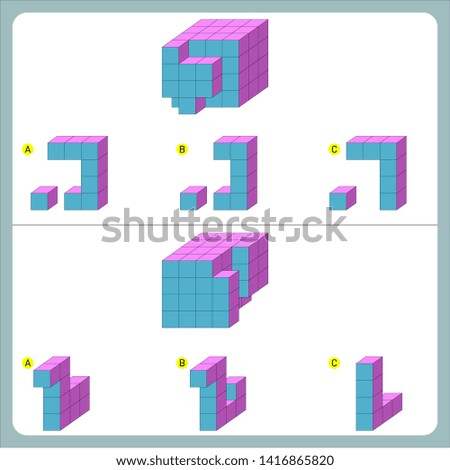 Brain questions puzzle - Cube shape. Find the non-given
