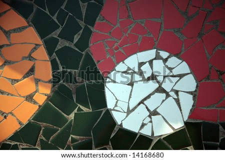 decorative pattern from the coloured ceramic tile