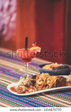 tacos mexicanos tasty food margarita
