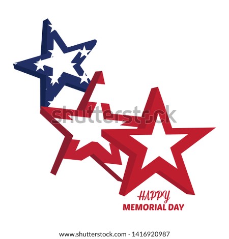 Memorial day banner with a stars - Vector