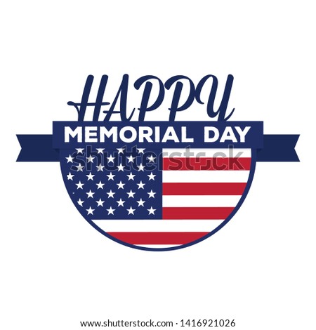 Memorial day banner. Flag of United states - Vector