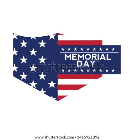Memorial day banner. Flag of United states - Vector