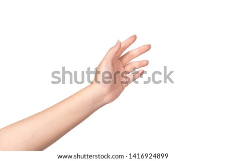 Woman hand isolated on white background. Royalty-Free Stock Photo #1416924899