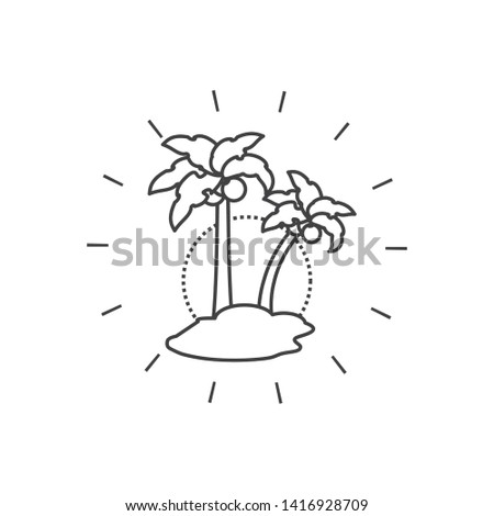 tropical beach palms summer icon