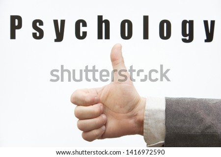 Inscription Psychology with a sign of satisfaction