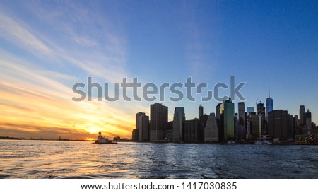 Manhattan Skyline at Sunset from Brooklyn