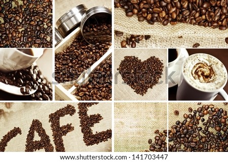 Coffee Mosaic - Decorative Coffee Theme. Perfect As Print for Coffee Shops etc. Coffee Photo Collection.