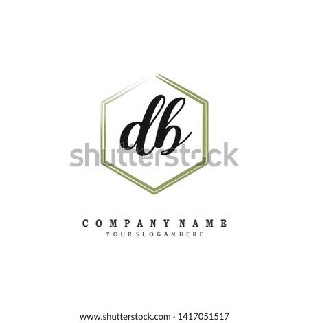 initials letter DB handwriting logo vector template