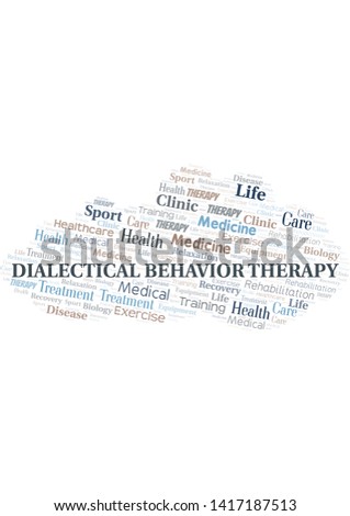 Dialectical Behavior Therapy word cloud. Wordcloud made with text only.