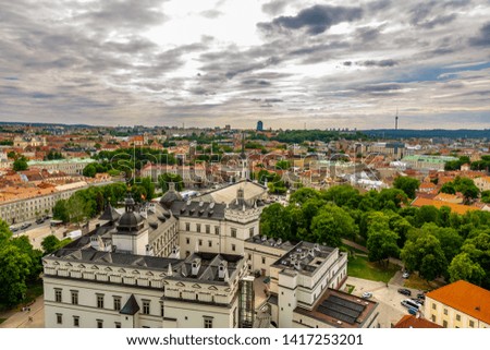 VILNIUS, LITHUANIA - Aerial view Vilnius old city,.