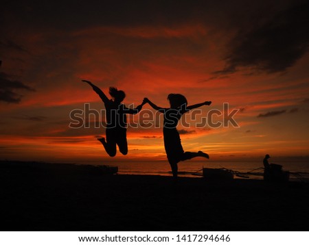 sunset jumpshot friends in Bacnotan