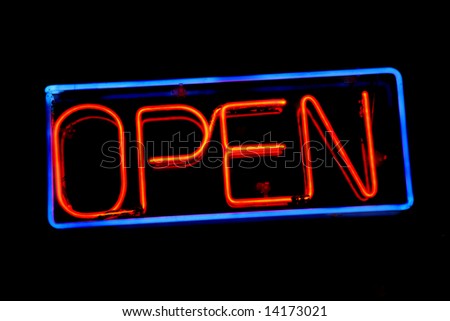 Red Open Neon Sign