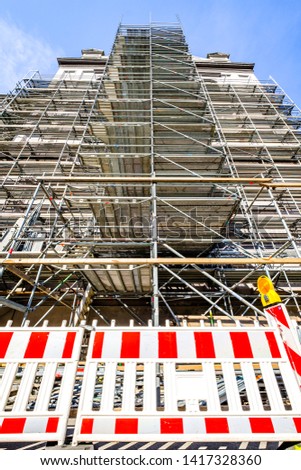 modern scaffolding at a construction site