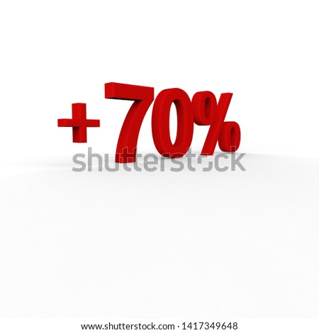 3d illustration of red numbers with percent