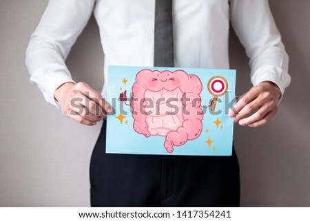 asian businessman with healthy  intestine and feel comfortable