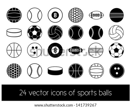 set of sports balls icon