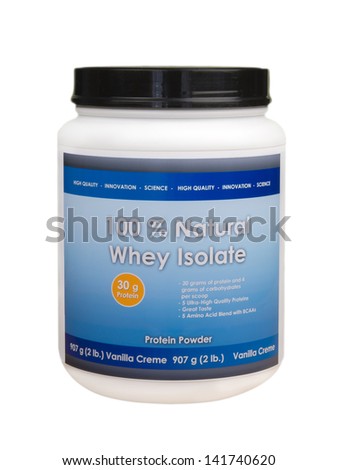 Protein powder isolated on a white background