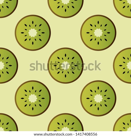 Kiwi pattern vector illustration. Juicy bright sliced kiwi piece design template. Fruit background. Vector EPS 10.