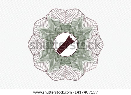 Green and Red money style rosette with flashlight icon inside