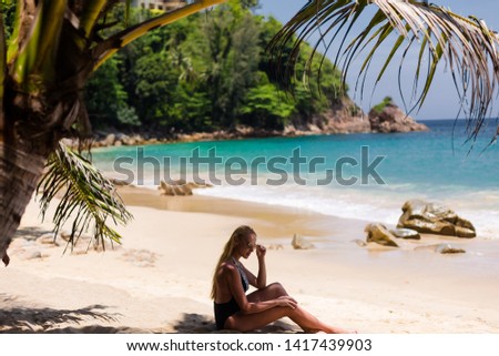 model on the beach on Thailand