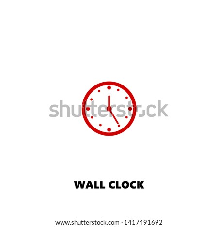 wall clock icon. wall clock vector design. sign design. red color