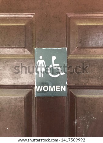 Women's Restroom Sign on Door