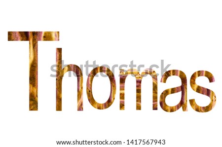 Name Thomas in english surrounded by white background