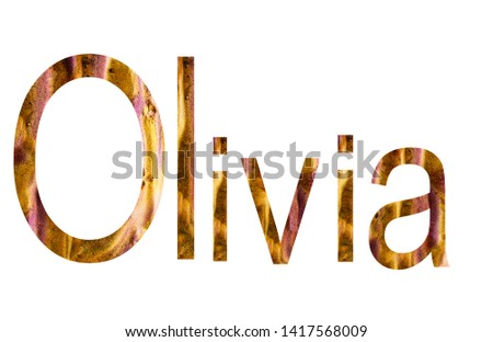 Name Olivia in english surrounded by white background