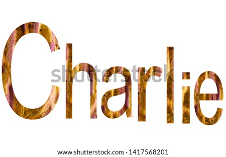 Name Charlie in english surrounded by white background
