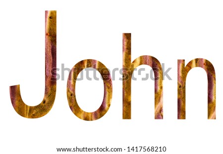 Name John in english surrounded by white background