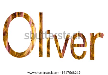 Name Oliver in english surrounded by white background