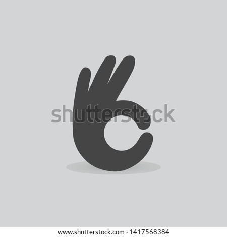 Perfectly ok  hand symbol vector graphics Royalty-Free Stock Photo #1417568384
