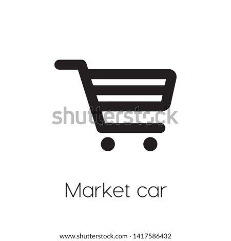 Shopping car vector icon. Shopping symbol. Linear style sign for mobile concept and web design. Shopping cart symbol illustration. Pixel vector graphics - Vector
