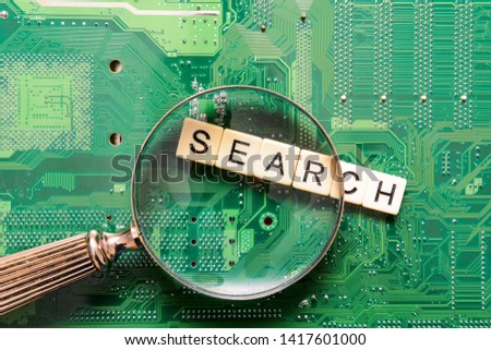 Search results from search engine query, searching the internet