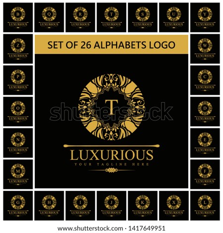 Vector Luxury Vintage logo, icon. Business sign, identity for Restaurant, Royalty, Boutique, Hotel, Heraldic logo, Jewelry, Fashion ,Real estate, , Resort ,  tattoo, Auctions