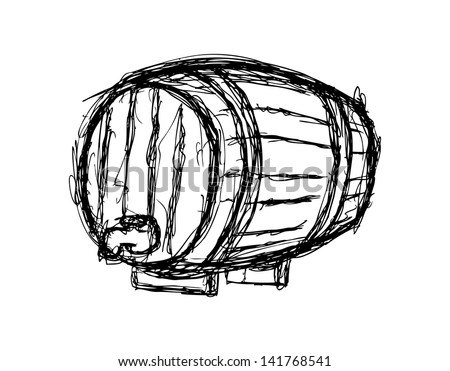 wine barrel isolated on white background