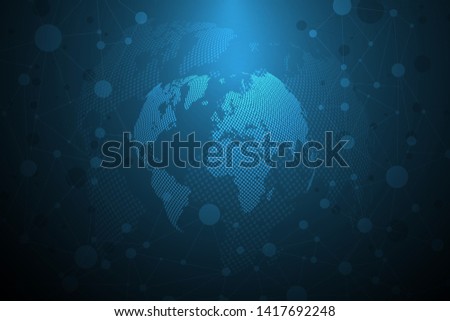 Global network connection.Business concept and internet technology.Technology background . Vector Illustration