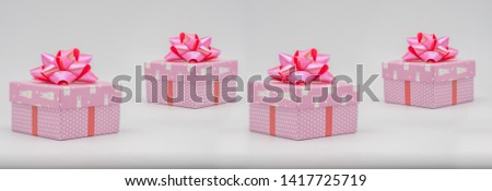 Pink Rabbit Gift Box And pink ribbon for giving on important occasions Happiness concept Concept Banner